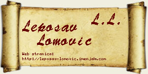 Leposav Lomović vizit kartica